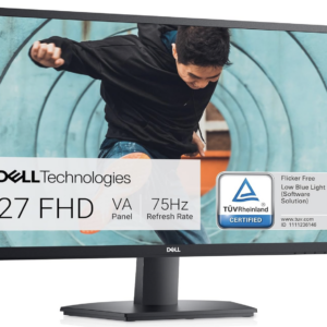 Dell SE2722HX Monitor - 27 inch FHD (1920 x 1080) 16:9 Ratio with Comfortview (TUV-Certified), 75Hz Refresh Rate, 16.7 Million Colors, Anti-Glare Screen with 3H Hardness - Black